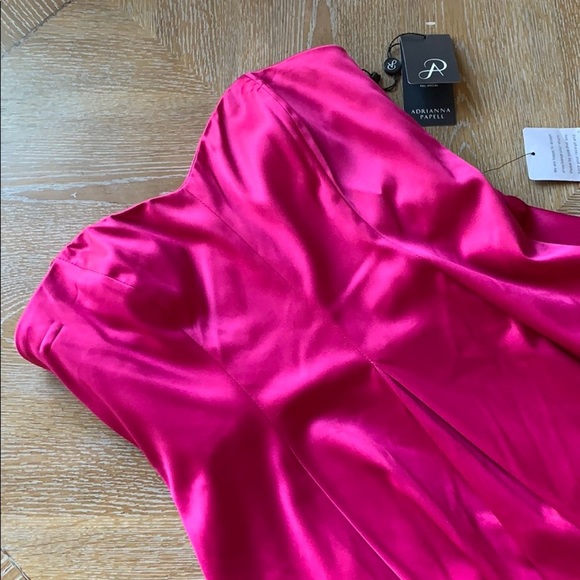 ADRIANNA PAPELL Fuchsia Strapless Cocktail Dress 4 - Picture 6 of 11